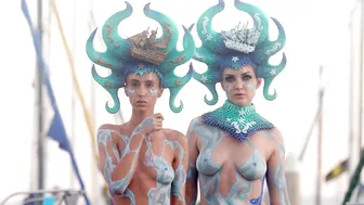 Body Painted Sirens at the Marina #7