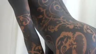 Body Painting with Just Black Makeup