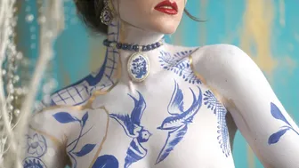 Blue Willow Body Painting