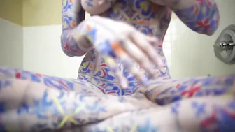 Covering Sara's body with Body Paint #8