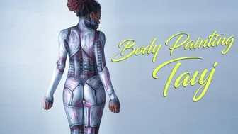 Body Painting Tauj as a Robot for Halloween