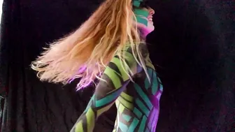 Painted Girl Spinning in Slow Motion #5