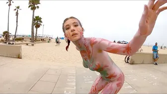 Body Painted Roller Girl at Fiesta Hermosa