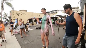 Body Painted Roller Girl at Fiesta Hermosa #2