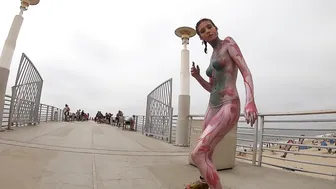 Body Painted Roller Girl at Fiesta Hermosa #9