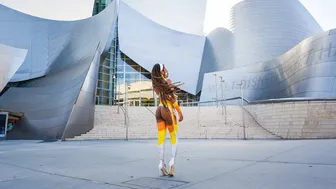 Exploring Los Angeles During the Shutdown with a Body Painted Model