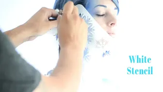 How to Airbrush Body Paint Stencil Snowflakes #6