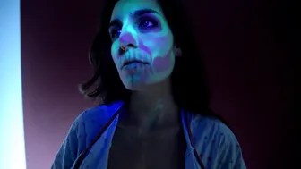 CRAMP: Behind the Scenes Blacklight Skeleton and Prosthetic