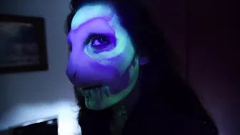 CRAMP: Behind the Scenes Blacklight Skeleton and Prosthetic #7