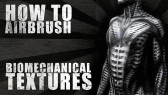 How to Airbrush Body Paint Biomechanical Stencils