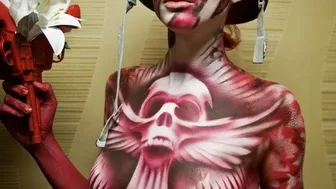 Birth of the Skull Dove Body Paint