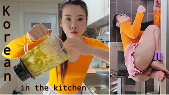 Korean Yoga girl in the Kitchen 줌마홈트, 일상 브이로그