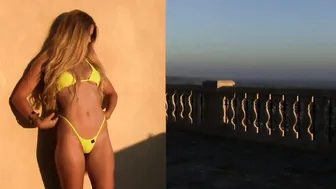 Alyssa in a Neon Yellow Micro Bikini by Nvr Strings Bikinis and Sandy Candy Bikinis #10