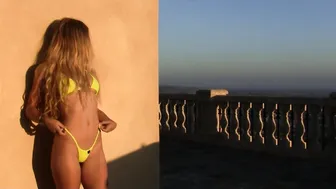 Alyssa in a Neon Yellow Micro Bikini by Nvr Strings Bikinis and Sandy Candy Bikinis #6