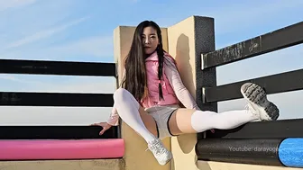 Korean Girlfriend in nylon stockings ♥️♥️ Yoga and Relaxation #3