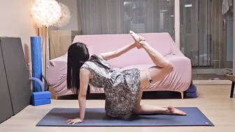 Yoga in a mini dress #2