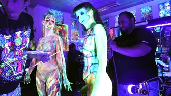 GREEN GLOW BODY PAINTING #-2 #8