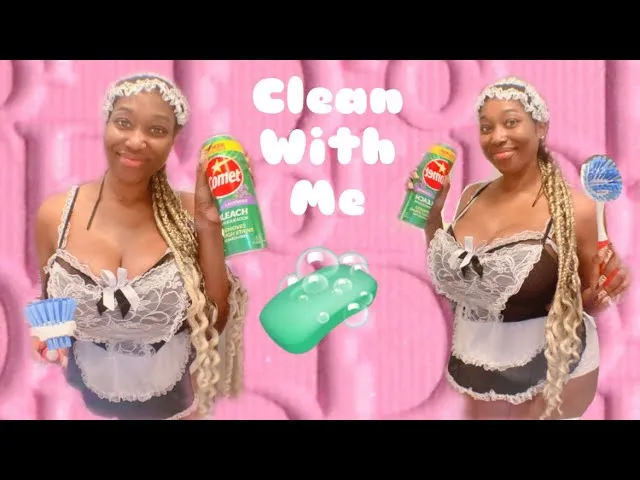 CLEANING MY BATHROOM VLOG ♡ HOW TO CLEAN WITH LONG NAILS