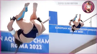 [Super SlowMotion] Women Diving Highlights Roma 2022 European Championships - part 4 #3