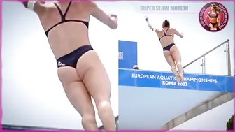 [Super SlowMotion] Women Diving Highlights Roma 2022 European Championships - part 1 #2