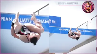 [Super SlowMotion] Women Diving Highlights Roma 2022 European Championships - part 1 #3