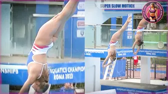 [Super SlowMotion] Women Diving Highlights Roma 2022 European Championships - part 1 #5