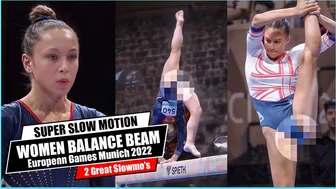 [Super SlowMotion] 2 Great Balance Beam routines - European Championship 2022 Munich #1