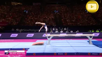 [Super SlowMotion] 2 Great Balance Beam routines - European Championship 2022 Munich #7