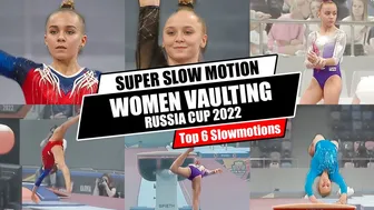 [SuperSlowMotion] Top 6 Women Vaulting Russia Cup 2022