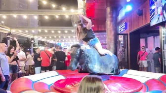 Mechanical bull riding in railway club Jun 18th 2024 in Benidorm Spain ♥️♥️♥️♥️♥️♥️ #3