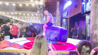 Mechanical bull riding in railway club Jun 18th 2024 in Benidorm Spain ♥️♥️♥️♥️♥️♥️ #5