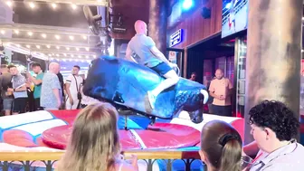 Mechanical bull riding in railway club Jun 18th 2024 in Benidorm Spain ♥️♥️♥️♥️♥️♥️ #9