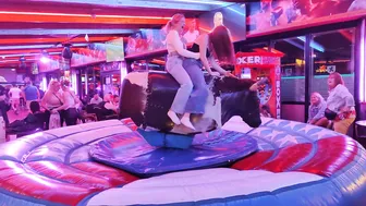 Mechanical bull riding March 9th 2024 in Benidorm Spain ♥️♥️ #5