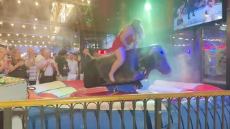 First mechanical bull riding July 1st 2024 in Benidorm Spain ♥️♥️♥️♥️ #10