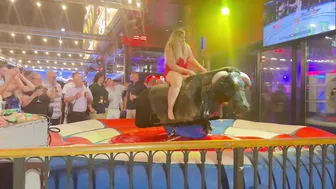 First mechanical bull riding July 1st 2024 in Benidorm Spain ♥️♥️♥️♥️ #7