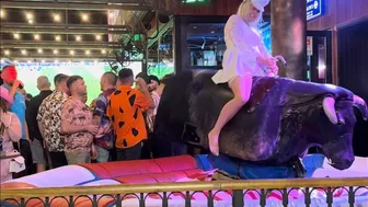 Mechanical bull riding April 28th 2024 in Benidorm Spain ????????