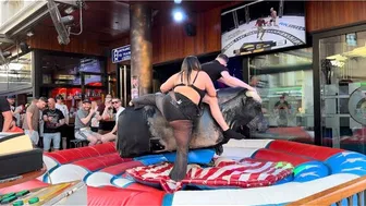 Mechanical bull riding April 29th 2024 in Benidorm Spain ????????