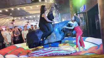 Amazing mechanical bull riding May 8th 2024 night in Benidorm Spain ♥️♥️ #2