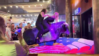 Amazing mechanical bull riding May 8th 2024 night in Benidorm Spain ♥️♥️ #4