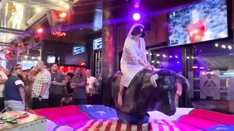 Mechanical bull riding April 22nd 2024 in Benidorm Spain ♥️♥️♥️♥️ #9