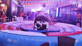 Mechanical bull riding early morning November 18th 2023 in Benidorm ♥️♥️ #10