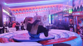 Mechanical bull riding early morning November 18th 2023 in Benidorm ♥️♥️ #3