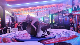 Mechanical bull riding early morning November 18th 2023 in Benidorm ♥️♥️ #5