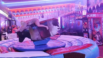 Mechanical bull riding early morning November 18th 2023 in Benidorm ♥️♥️ #6