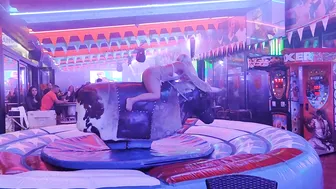 Mechanical bull riding early morning November 18th 2023 in Benidorm ♥️♥️ #7