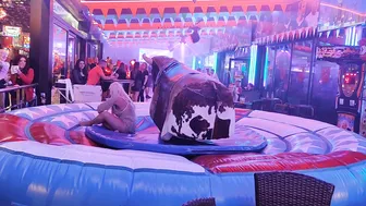 Mechanical bull riding early morning November 18th 2023 in Benidorm ♥️♥️ #9