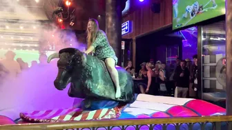 Mechanical bull riding May 9th 2024 in Benidorm Spain ♥️♥️♥️♥️♥️♥️ #4