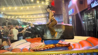 Mechanical bull riding April 27th 2024 in Benidorm Spain ????????