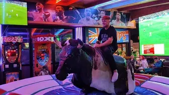 Mechanical bull riding ♥️♥️♥️♥️ midnight bull riding in benidorm #1