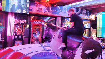 Mechanical bull riding ♥️♥️♥️♥️ midnight bull riding in benidorm #2